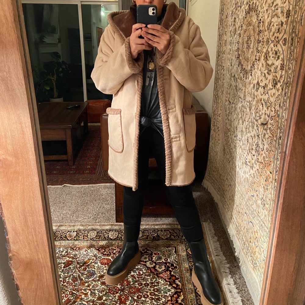 Teddy Coat in Beige
